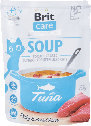 Polievka pre mačky care Soup with Tuna Brit