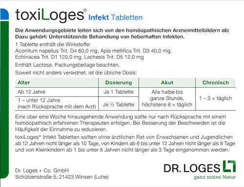 toxiLoges Infekt Homöopathisches Arzneimittel bei fieberhaften Infekten Tabletten toxiLoges
