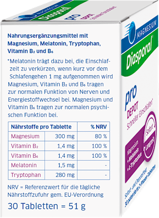 Magnesium-Diasporal Pro DEPOT Schneller Einschlafen 2-Phasen-Tabletten, 30 Stück Diasporal
