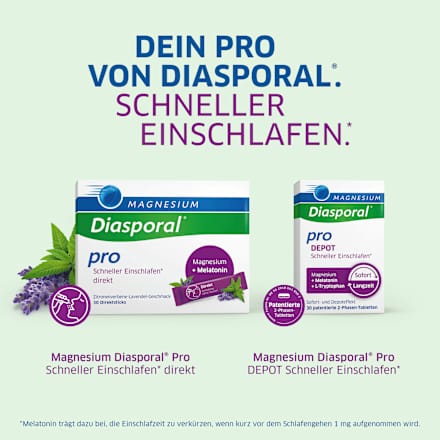Magnesium-Diasporal Pro Schneller Einschlafen Direkt Direktgranulat, 30 Sticks Diasporal