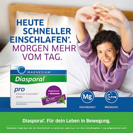 Magnesium-Diasporal Pro Schneller Einschlafen Direkt Direktgranulat, 30 Sticks Diasporal