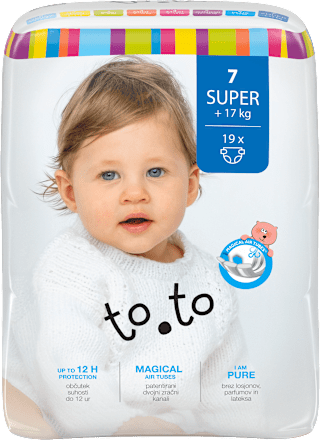 Otroške plenice Super+, velikost 7 (17+ kg) to.to