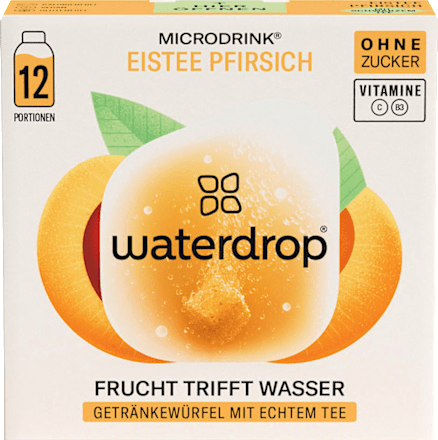 Getränkewürfel Microdrink Eistee Pfirsich (12 Stück) waterdrop