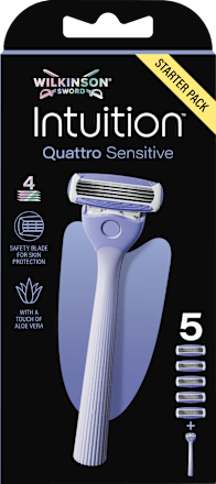 Dámsky holiaci strojček Intuition Quattro Sensitive + 4 NH WILKINSON SWORD