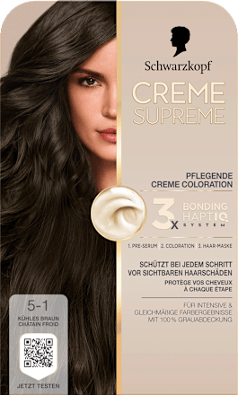 Dauerhafte Coloration Creme Supreme - Nr. 5-1 Kühles Braun Schwarzkopf CREME SUPREME