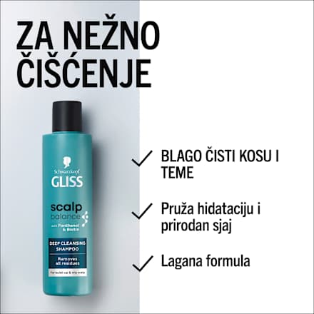 scalp balance DEEP CLEANSING šampon za dubinsko pranje masnoće i nakupljenih ostataka na temenu Schwarzkopf GLISS