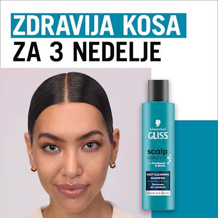 scalp balance DEEP CLEANSING šampon za dubinsko pranje masnoće i nakupljenih ostataka na temenu Schwarzkopf GLISS