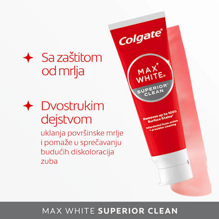 MAX WHITE pasta za zube – SUPERIOR CLEAN  Colgate