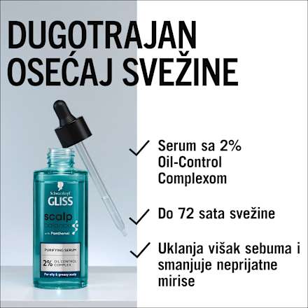 scalp balance PURIFYING SERUM - pročišćavajući serum za masno i teme koje se brzo masti Schwarzkopf GLISS