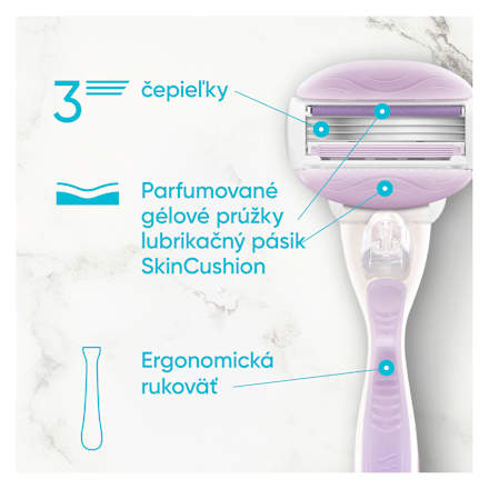 Dámsky holiaci strojček ComfortGlide Breeze + 2 náhradné hlavice Gillette Venus