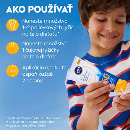 Detské opaľovacie mlieko Kids Daily UV Protect Sensitive SPF 50+  NIVEA SUN