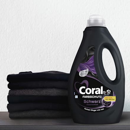 Waschmittel flüssig Schwarz Coral