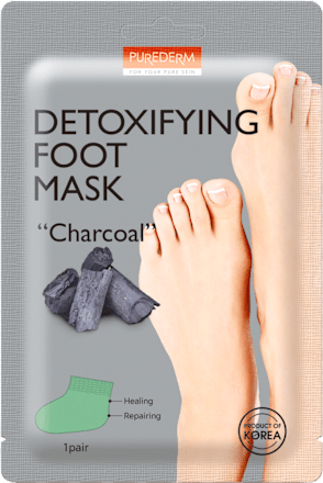 Detoxikačná maska ​​na nohy s aktívnym uhlím - ponožky (1 pár) PUREDERM