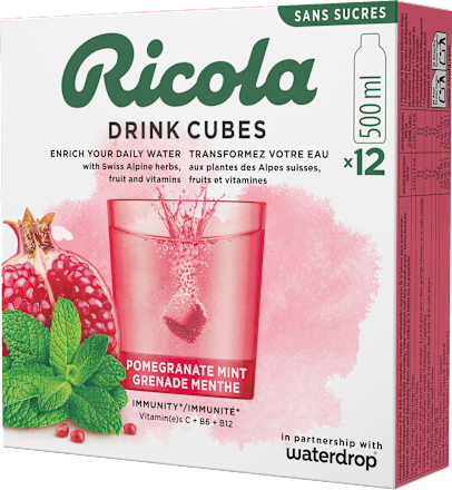 Drink Cubes melagrana e menta Ricola