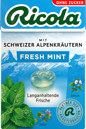 Bonbon, Fresh Mint, zuckerfrei, in der Taschenbox Ricola