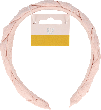 Obroč za lase, pleten, roza  s-he stylecollection
