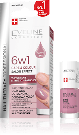 Lak za nokte Nail Therapy Care & Colour Salon Effect 6u1 – Dusty Pink EVELINE COSMETICS
