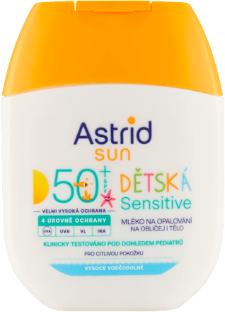 Sensitive dětské mléko na opalování SPF50+  Astrid