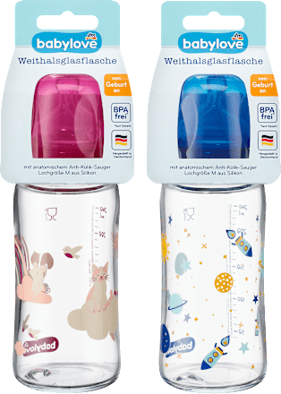 Sklenená fľaša so širokým hrdlom 240 ml babylove