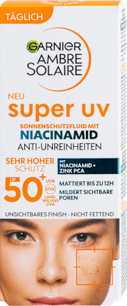Sonnenfluid Gesicht Super UV Niacinamid LSF 50+ Garnier Ambre Solaire