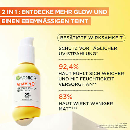 Serum Creme Vitamin C 2in1 Glow Booster LSF 25 Garnier Skin Active