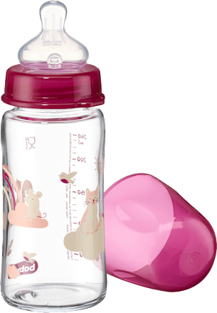 Babyflasche aus Glas Weithals, beere, von Geburt an, 240 ml babylove