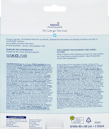 Mulltücher creme/mint babylove