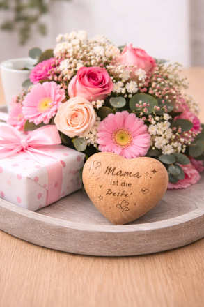 Holzherz "Mama ist die Beste" Dekorieren & Einrichten