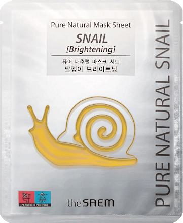 textilní pleťová maska Pure Natural Snail Brightening The SAEM