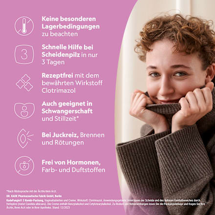 KadeFungin 3 Kombi-Packung, Vaginaltabletten 200 mg und Creme 2 % Clotrimazol KadeFungin