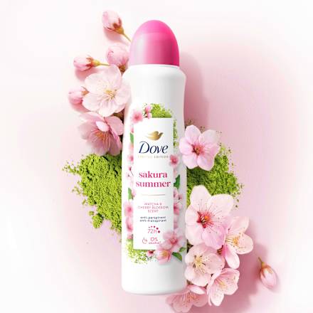 Antitranspirant Deospray sakura summer Matcha & Cherry Blossom Scent Dove