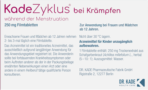 KadeZyklus bei Krämpfen bei Krämpfen während der  Menstruation 250mg Filmtabletten KadeZyklus