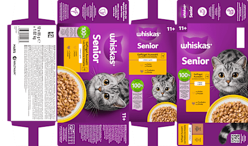 Nassfutter Katze 11 + Jahre Katzenfutter Geflügel Whiskas