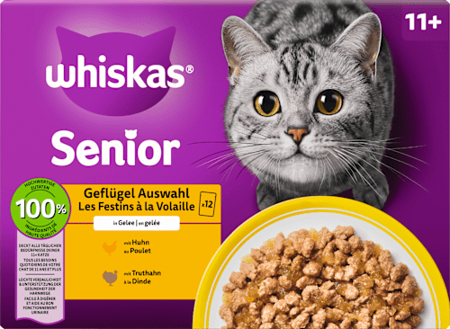 Nassfutter Katze 11 + Jahre Katzenfutter Geflügel Whiskas
