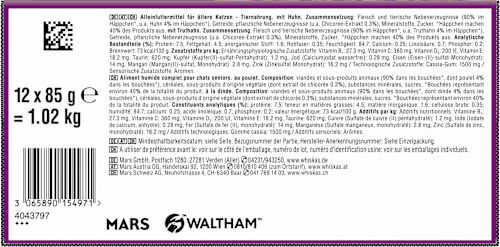 Nassfutter Katze 11 + Jahre Katzenfutter Geflügel Whiskas