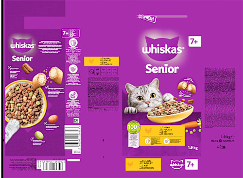 Trockenfutter Katze 7+ Jahre mit Huhn Whiskas