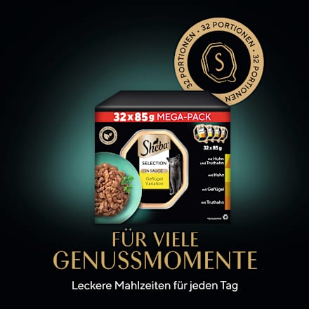 Nassfutter Katze Selection in Sauce Geflügel Variation Mega Pack Sheba