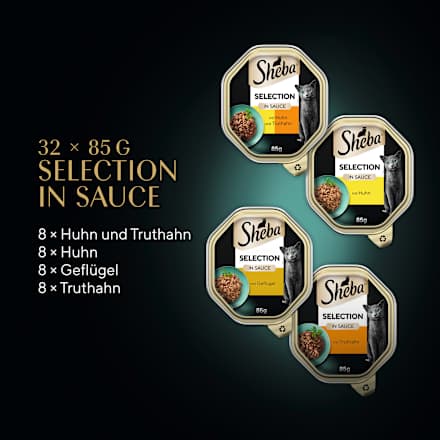 Nassfutter Katze Selection in Sauce Geflügel Variation Mega Pack Sheba