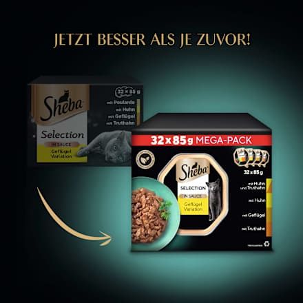 Nassfutter Katze Selection in Sauce Geflügel Variation Mega Pack Sheba