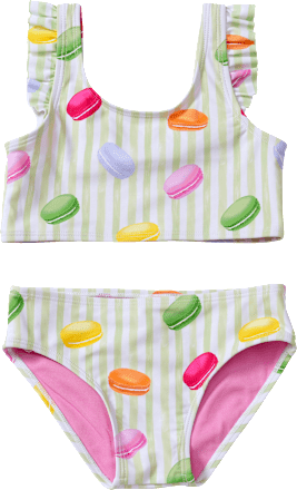Tankini mit Macaron-Muster, grün & rosa, Gr. 122/128 PUSBLU