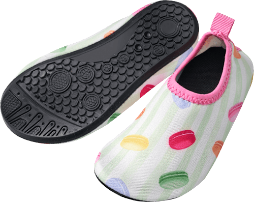Badeschuhe mit Macaron-Muster, grün & rosa, Gr. 25/26 PUSBLU