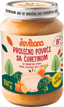 Dečija kašica - Prolećno povrće sa ćuretinom, od 8. meseca juvitana