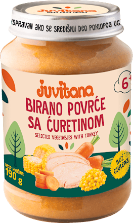 Dečija kašica - birano povrće sa ćuretinom, od 6. meseca juvitana