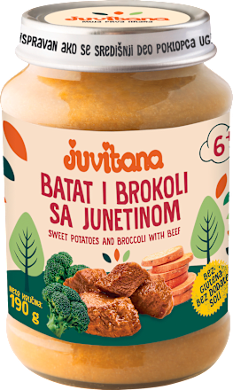 Dečija kašica - batat i brokoli sa junetinom, od 6. meseca juvitana