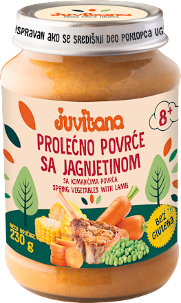 Dečija kašica - prolećno povrće sa jagnjetinom, od 8. meseca juvitana