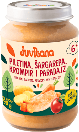 Dečija kašica - piletina, šargarepa, krompir i paradajz, od 6. meseca juvitana