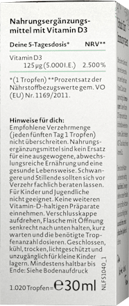 Vitamin D3 5000 I.E. Tropfen Nature Love