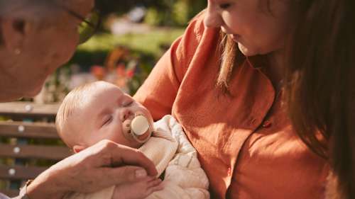 Schnuller ultra soft Silikon, beige/rosa, 0-6 Monate PHILIPS AVENT