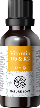 Vitamin D3 1000 I.E. + K2 Tropfen Nature Love