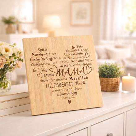 Holzschild mit Spruch "Mama", natur Dekorieren & Einrichten